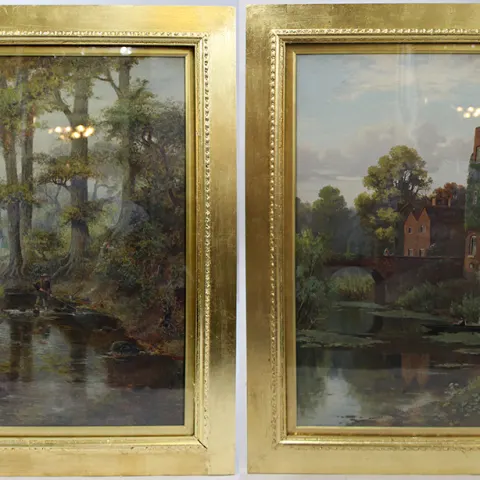 Pair of English Landscape Paintings by Henry Thomas Jarman (1871–1956)