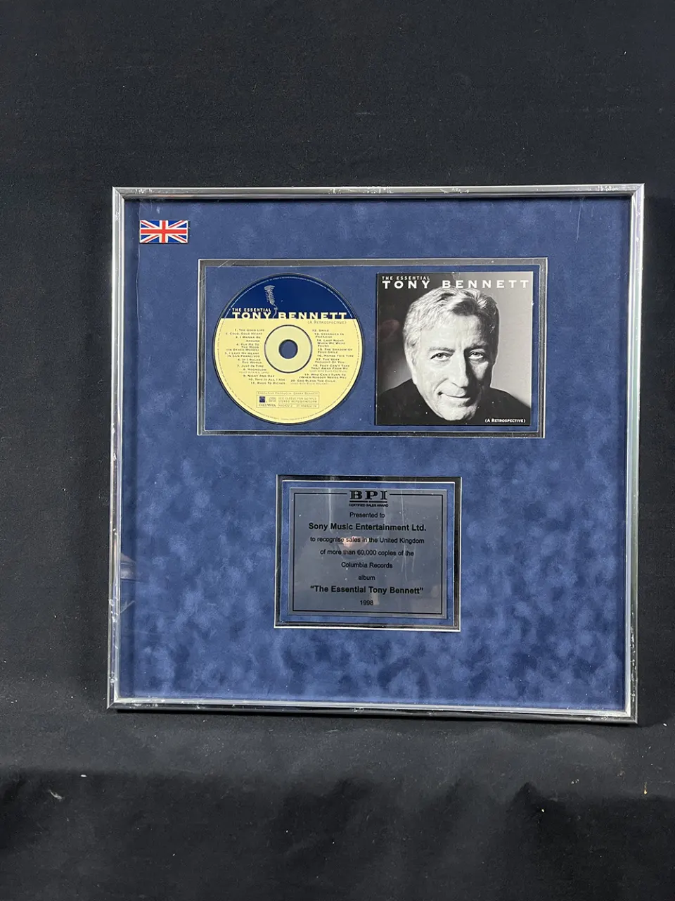 Tony Bennet 60,000 Sales Award