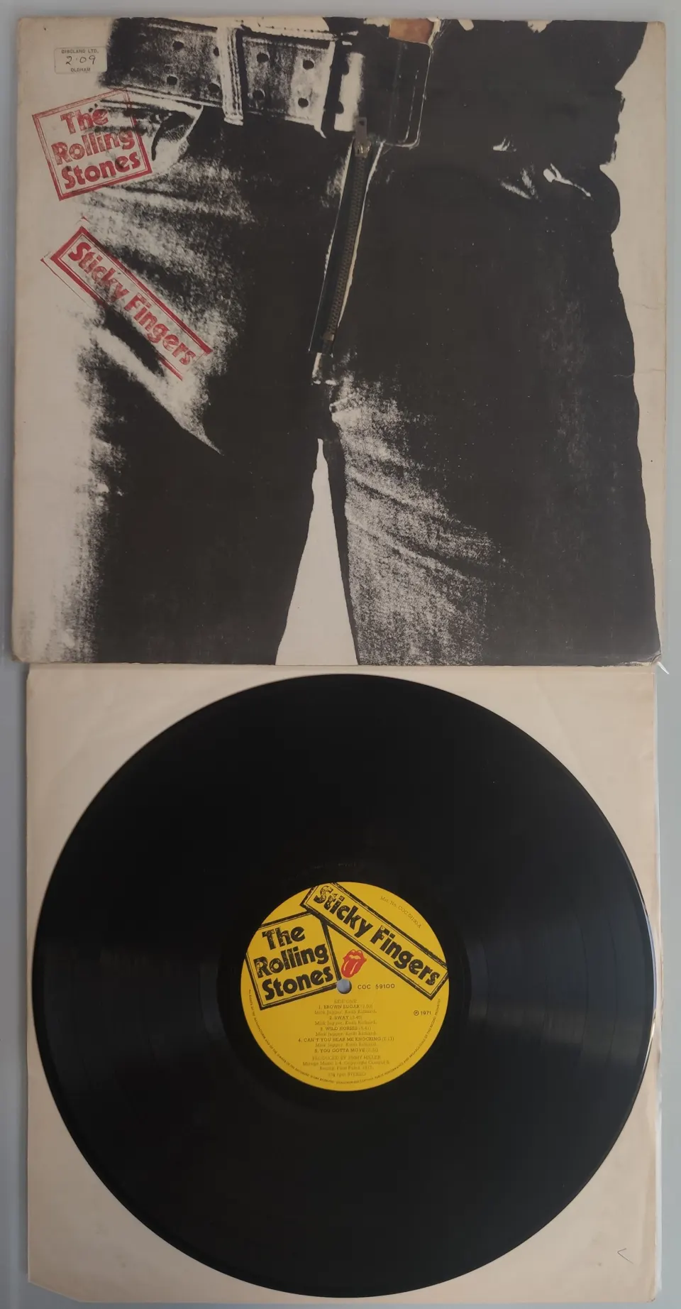 The Rolling Stones – Sticky Fingers Vinyl LP – UK 1971 First Pressing A4 / B4.  No Promotone N.V