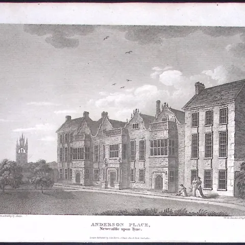 Northumberland Newcastle Anderson Place Antique 223 Years-Old Steel-Engraving-135