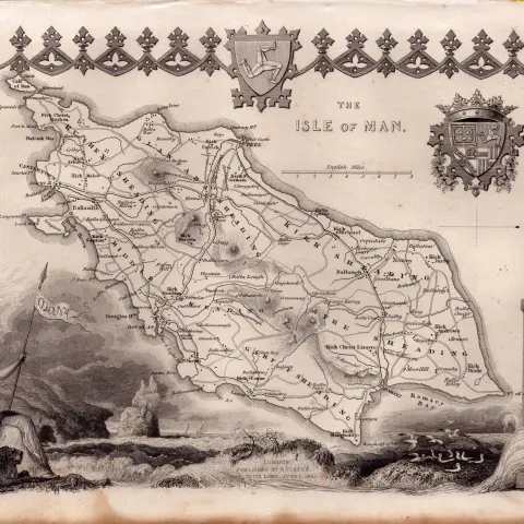 Isle Of Man Steel Engraved Victorian Thomas Moule Map.
