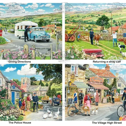 A Day In The Life of The Village Policeman Stunning Metal Wall Art