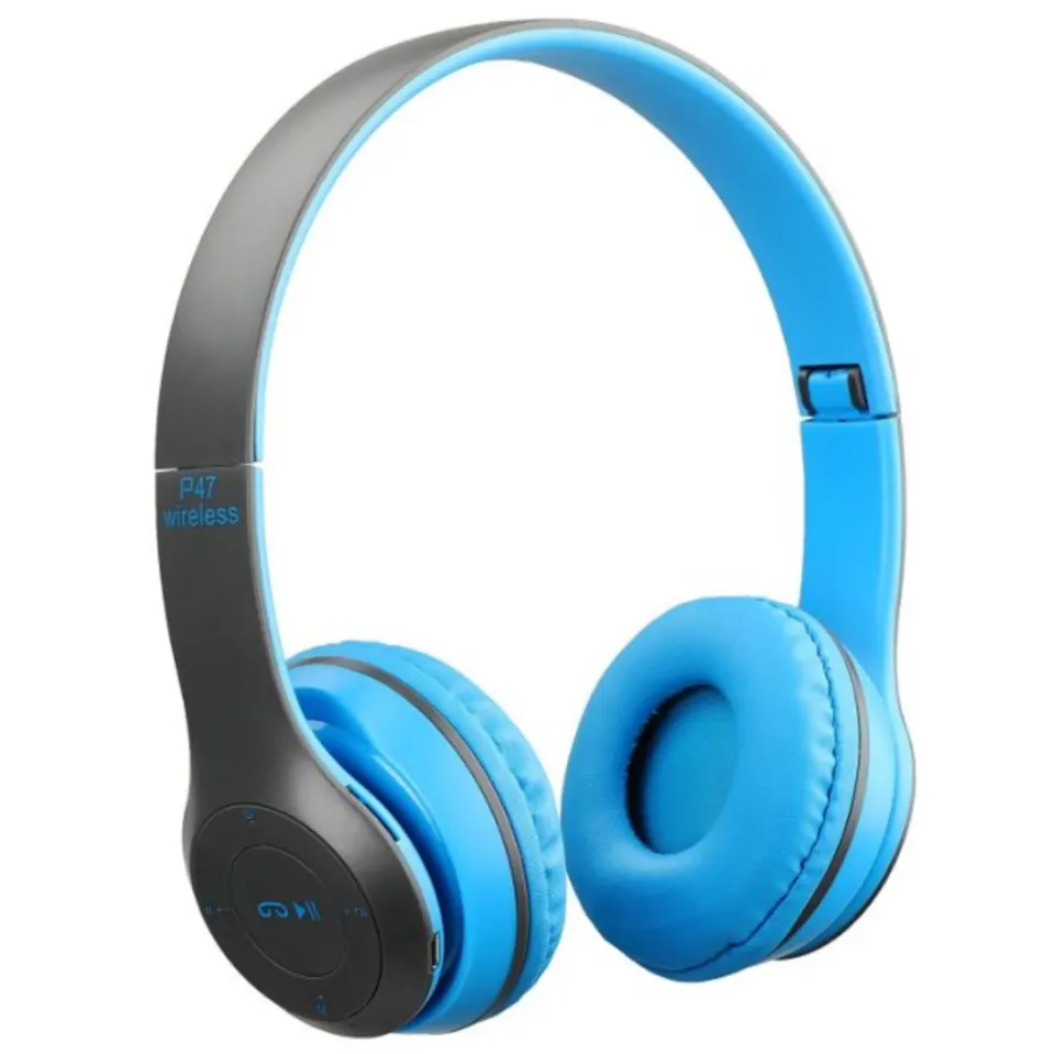 P47 Wireless Game Headset Bluetooth-Compatible 5.0 For Smartphone (Blue & Grey)