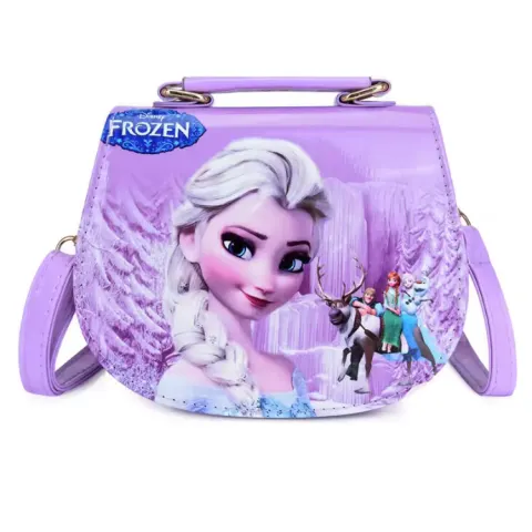Disney Frozen Elsa Shoulder Bag Kids Crossbody Handbag Kindergarten Purple