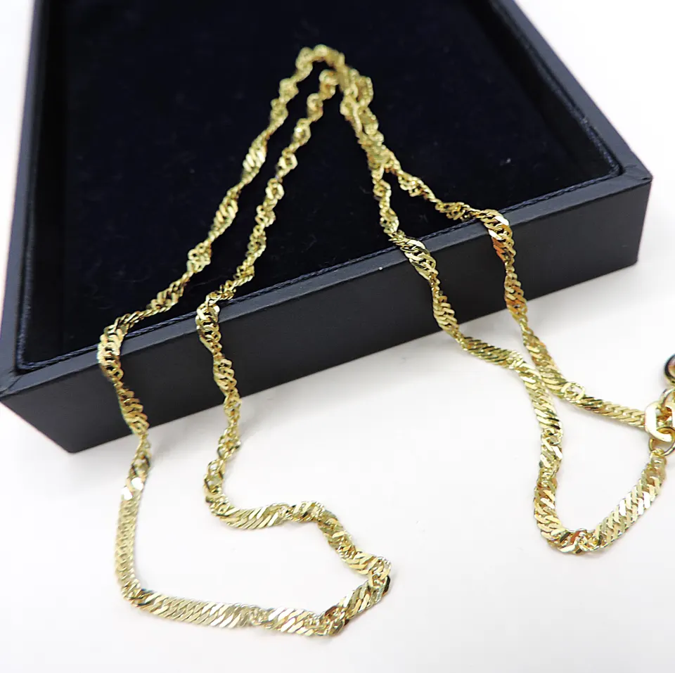 Made In Italy 925 Gold On Silver Chain Necklace New With Gift Pouch