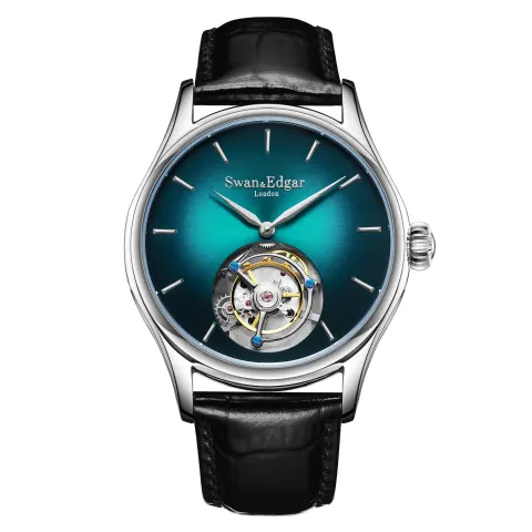 Swan & Edgar Hand Assembled Tourbillon Green Watch - Free Delivery & 5 Year Warranty