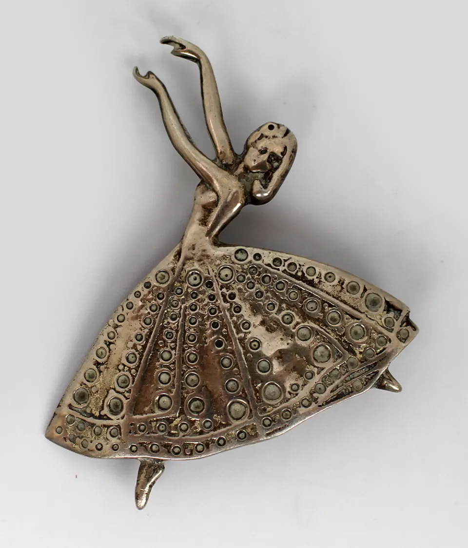 Silver Ballerina Brooch