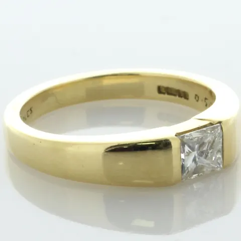 18ct Yellow Gold BOODLES Princess Cut Diamond Ring 0.51 Carats