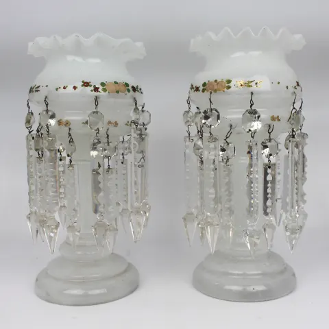 Pair of Victorian Glass Lustres