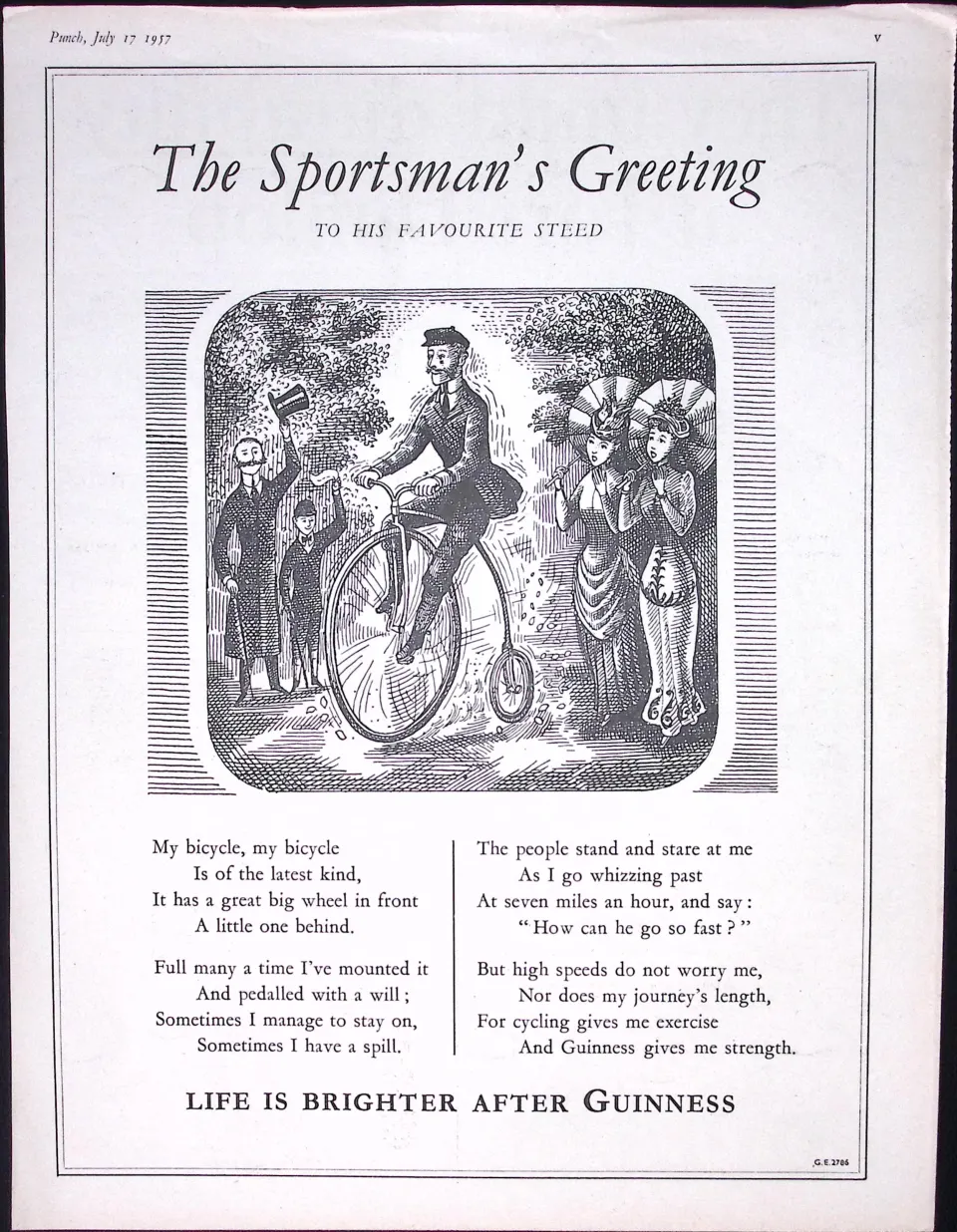 Guinness 1957 Genuine 68 Years-Old Print Sportsman Greeting G.E.2786