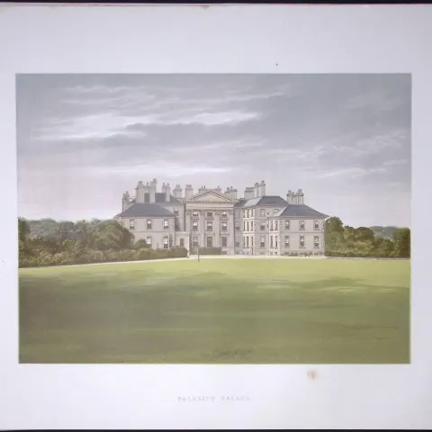 Dalkeith Palace Scotland 160 Years-Old Gilt-Edge Coloured Antique Book Plate-9