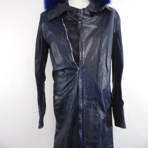 Decorum Flash Bulb, Long Leather Coat, Size 52, (XL).