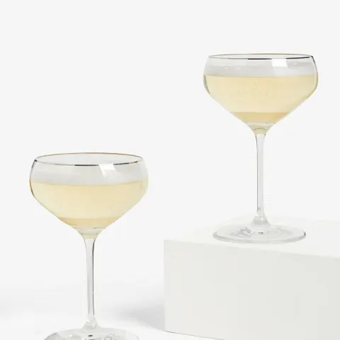 John Lewis - Celebrate Crystal Glass Set of 2 Champagne Saucers