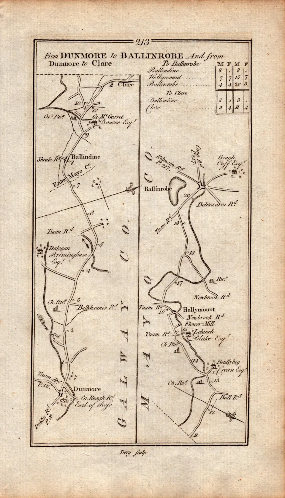 Ireland Rare Antique 1777 Map Sligo Mullingar Sonna Lough Roscommon.