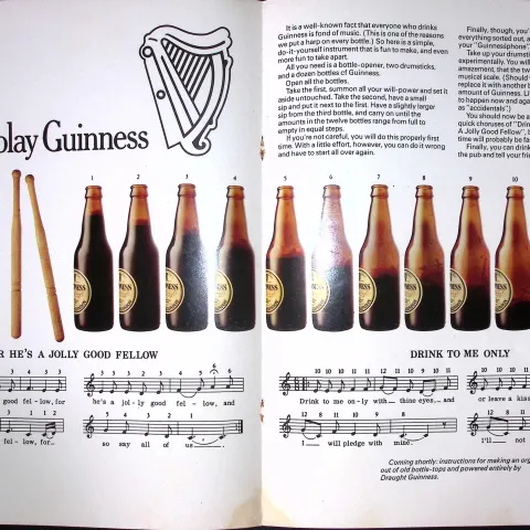Guinness 1974  51 Years-Old Genuine Print How to Play Guinness