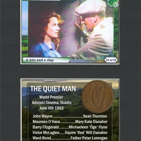 The Quiet Man John Wayne Mounted Card & a Irish 1952 Coin Display Gift Set.