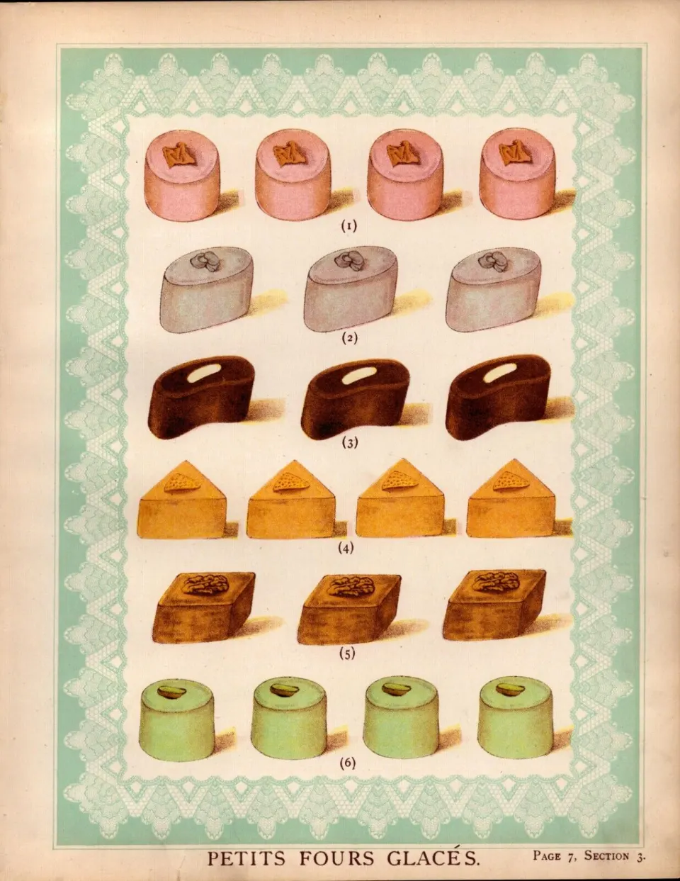Petits Fours Glaces T. Percy Lewis & A.G Bromley Antique Chromolithograph Print.