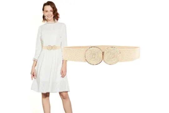21 x Straw Woven Elastic Stretch Waist Belts for Women Total RRP £297.99 L27c