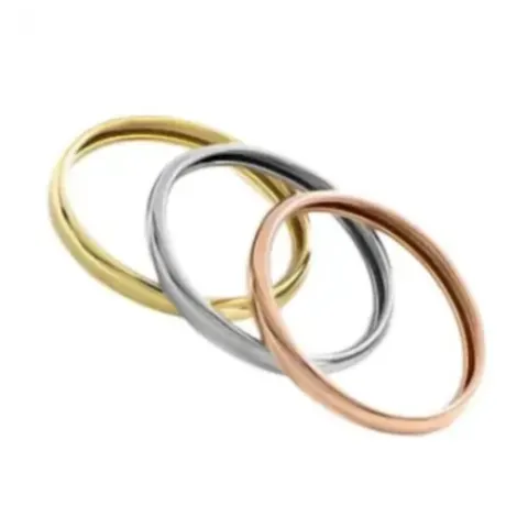 NEW!! Set of 3 - 9K Yellow, White and Rose Gold Band Ring