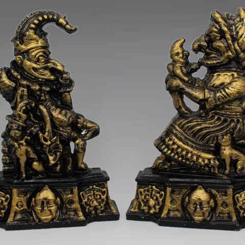Vintage Cast Iron Punch & Judy Door Stops