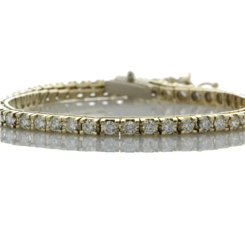 18ct Yellow Gold Tennis Diamond Bracelet 3.18 Carats