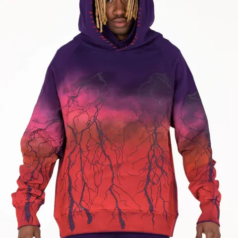 MJB Marc Jaques Burton Ombre Lightning Double Hoodie, Online Price £480, Size L.