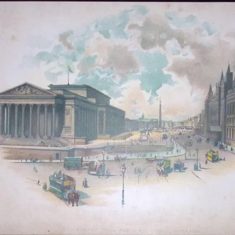 Liverpool St Georges & Lime Street Antique Chromolithograph 6-TR
