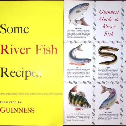 Guinness Guide River Fish Recipes Coloured 60-Year-Old 4 Page Print.
