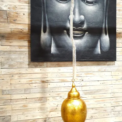 Large Moroccan / Turkish Metal Hanging Ceiling Golden Light Lamp RRP £299