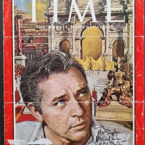 Richard Burton Rare Signed Time Magazine Cover