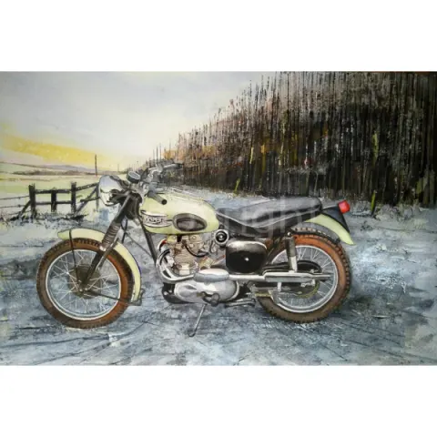 Triumph TR6 Scrambler Nostalgic Large Metal Wall Art