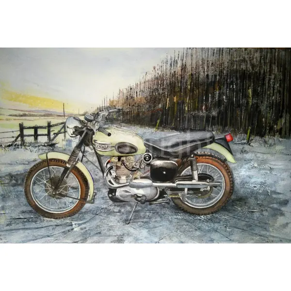Triumph TR6 Scrambler Nostalgic Large Metal Wall Art