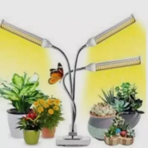5 x FunPa three arm LED grow light, fully adjustable with timer.