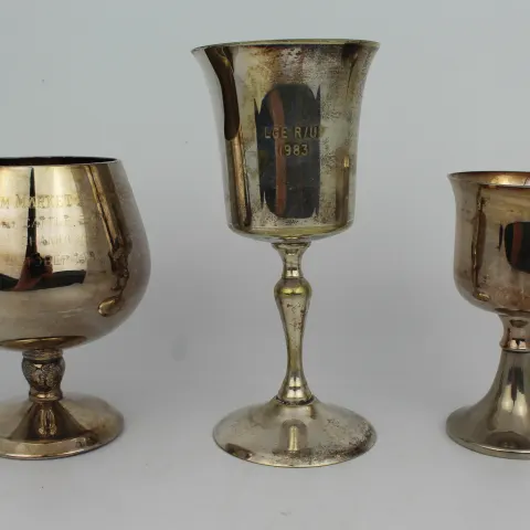 Set of 3 Vintage Silver Plated Trophies