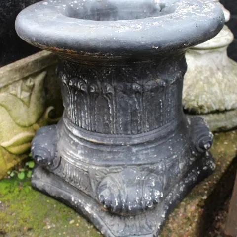 Vintage Painted Composite Stone Pedestal Stand