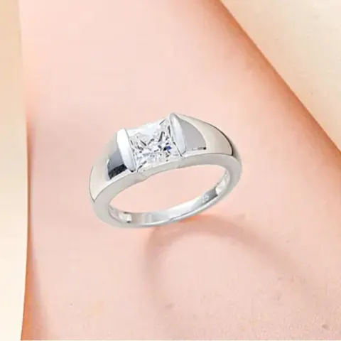 NEW! Finest CZ Signet Ring in Sterling Silver