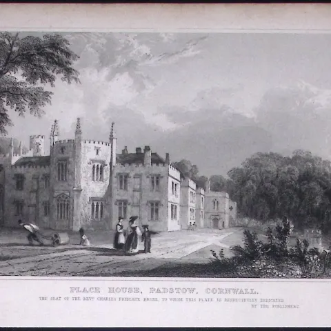 Cornwall Padstow Place-House Antique 193 Years-Old Steel-Engraving-33