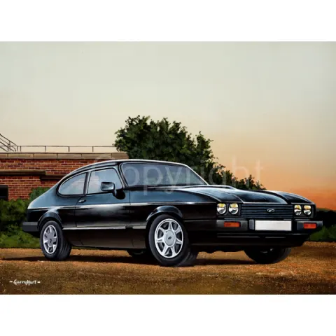 Ford Capri 2.8i Classic Black Extra Large Metal Wall Art