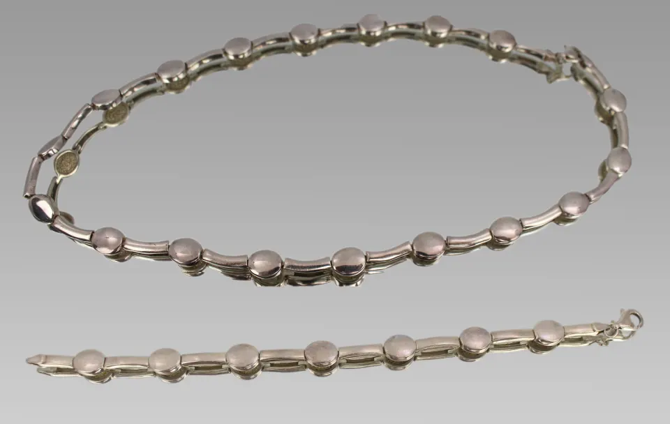 Vintage Silver Necklace & Bracelet Set