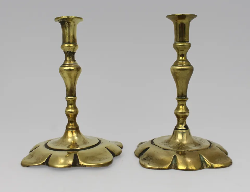 Pair of Small Antique Brass Candlesticks c.1900