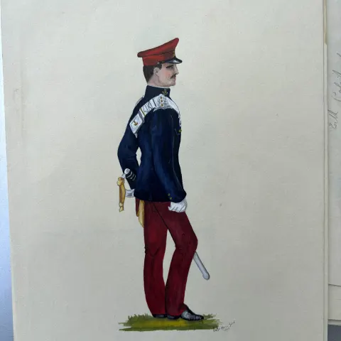 Vintage Watercolour Book Illustration ? Noel Gold "The Alive Hero" Officer 11th: Prince Alberts Own