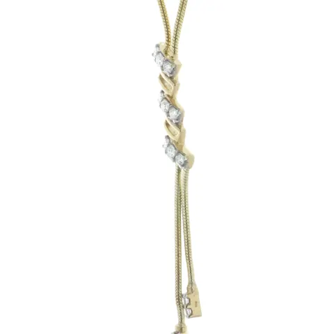 18ct Yellow Gold Diamond Necklace And Earrings Set 0.50 Carats