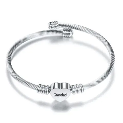 12 x Reminder Love Cuff Bracelet Open Bangle Silver Adjustable L14a