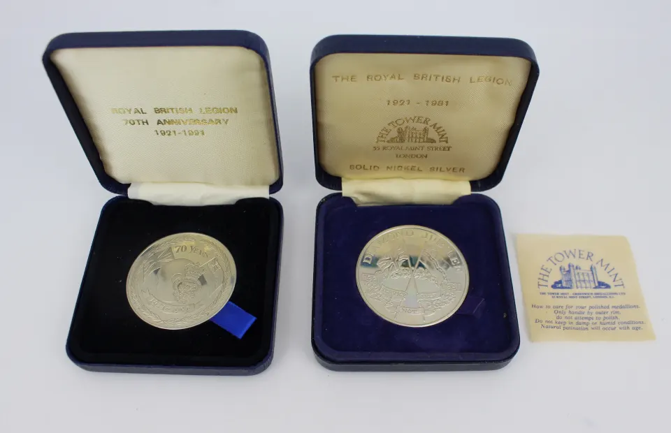 Two Cased Royal British Legion Medallions