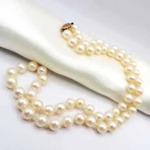 9k Gold Akoya Cultured Pearl Single Strand Necklace with Gift Box