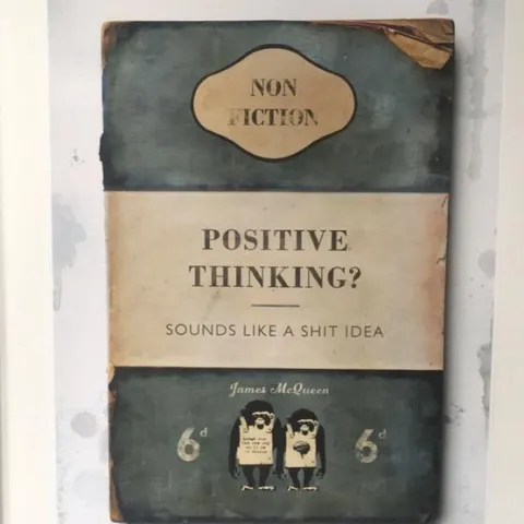 James McQueen (b 1977) Penguin Classics ‘Positive Thinking -Sounds Like A Shit Idea’, Clay print, 24
