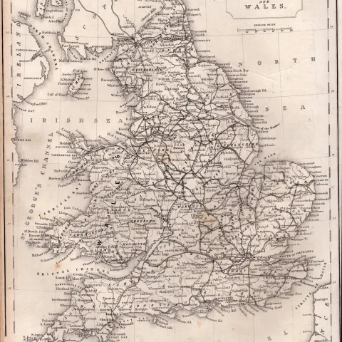 England & Wales Steel Engraved Victorian Thomas Moule Map.