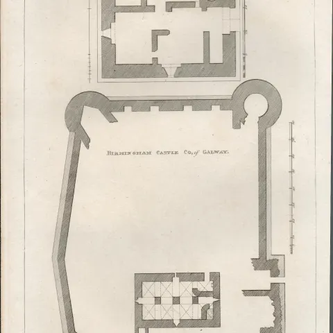 Claddagh Castle Plan Co Galway Rare 1791 Francis Grose Antique Print.