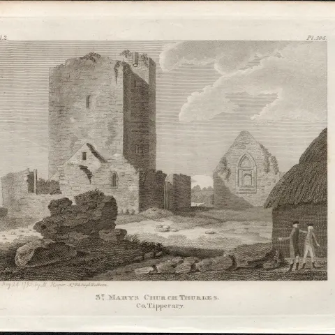 St Marys Church Thurles Co Tipperary Rare 1791 Francis Grose Antique Print.