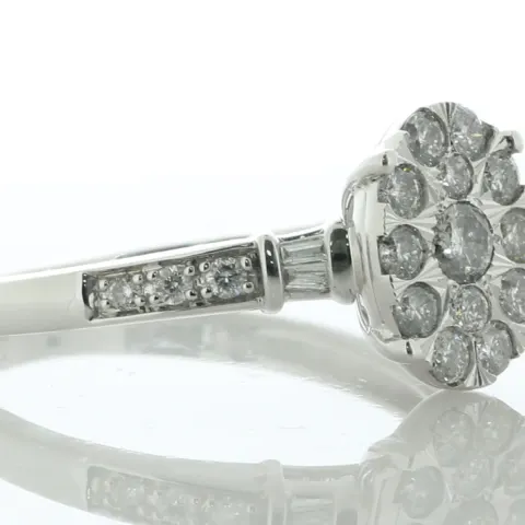 14ct White Gold Oval Cluster Diamond Ring 0.65 Carats
